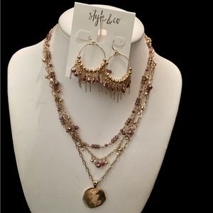 🔥 SALE 25% OFF-Style & Co necklace and earrings set